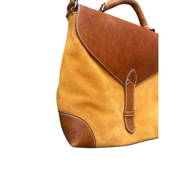 Most Wanted USA Leather yellow Suede Adjustable Strap Crossbody Cross Over Purse - Picture 4 of 8